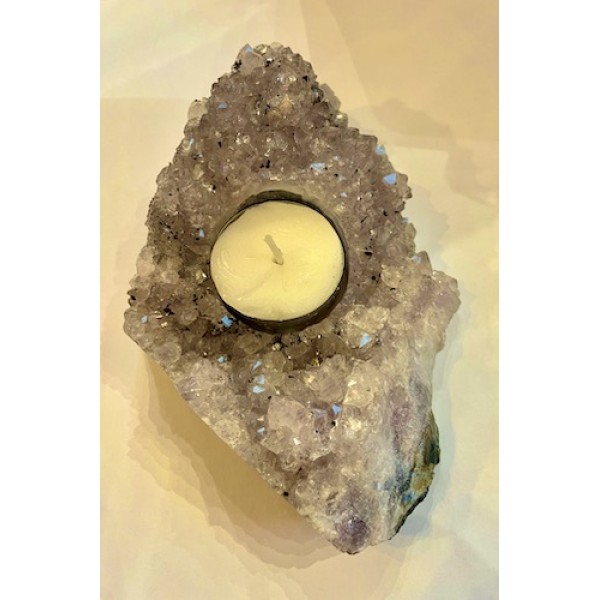 Tealight Holder Amethyst Druzy (760g)